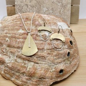 Earrings Necklace Set Handmade Repurposed Vintage